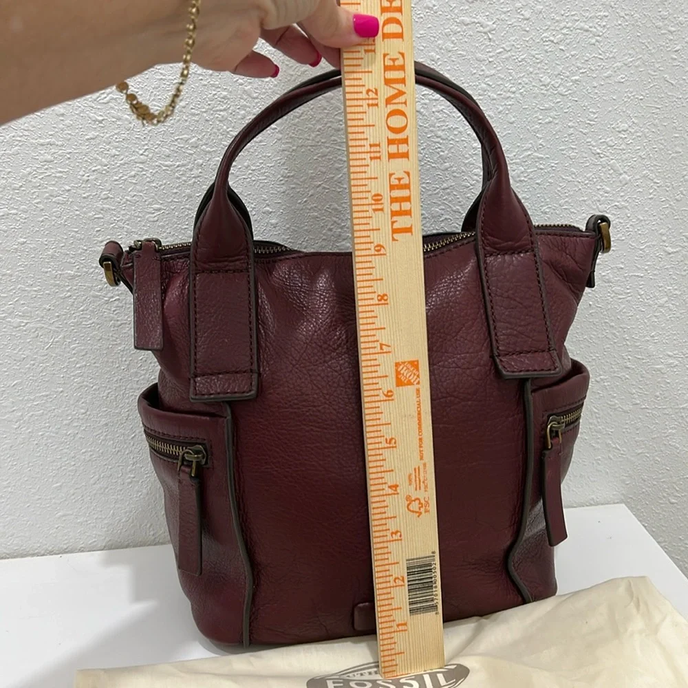 Fossil Emerson Leather Satchel, Double Handle Crossbody Bag - Picture 14 of 17